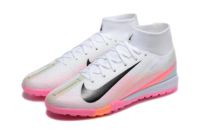 Unisex Nike Air Zoom Mercurial Superfly 10 Elite TF Football Shoes - White/Black/Pink