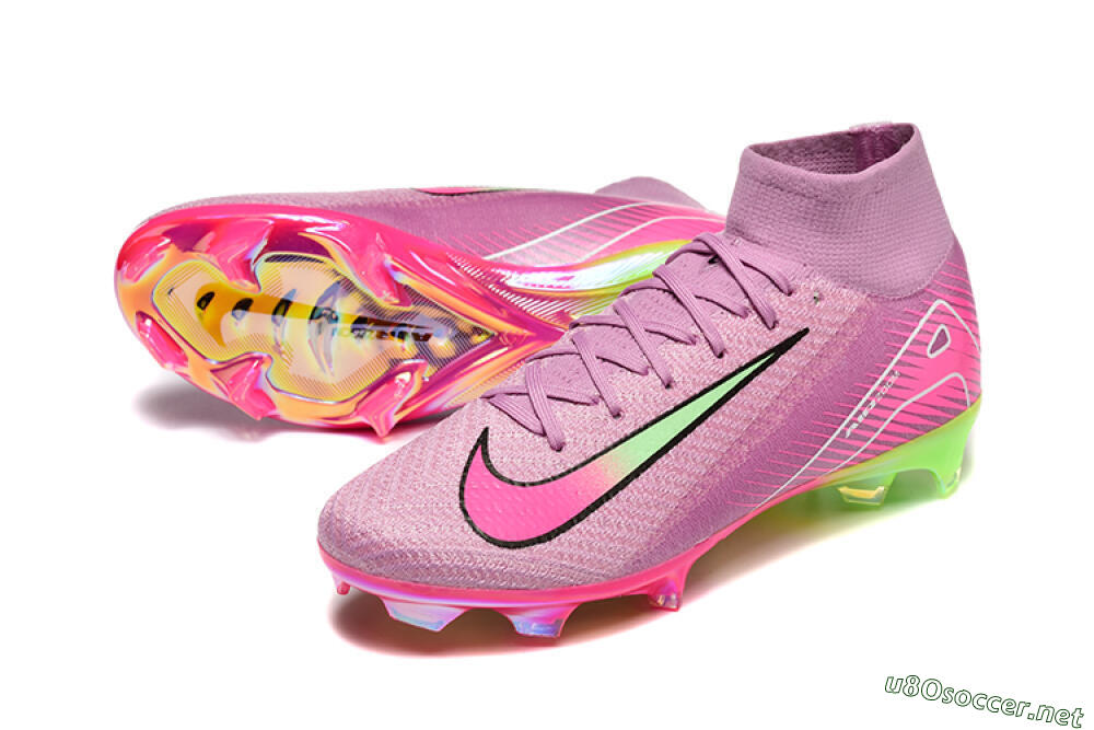 Men's Nike Air Zoom Mercurial Superfly 10 Elite FG Football Boots - Pink/White/Yellow 3