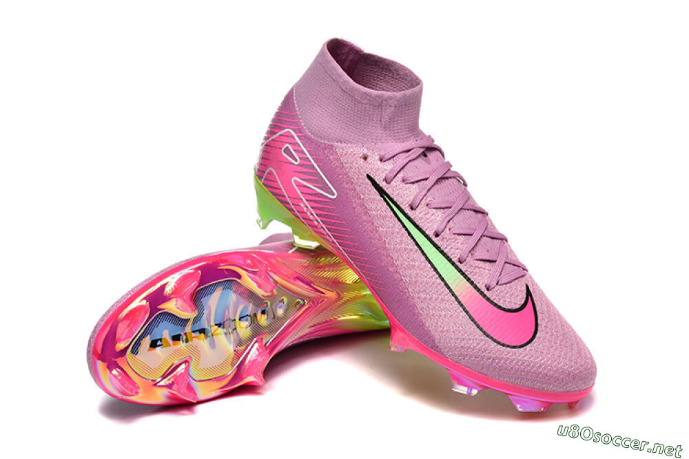Men's Nike Air Zoom Mercurial Superfly 10 Elite FG Football Boots - Pink/White/Yellow 4