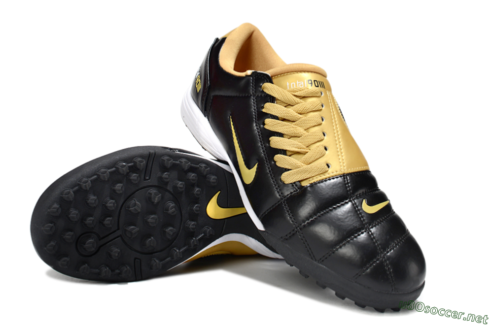 Men's Nike Total 90 III TF Football Shoes - Black/Yellow/White 4