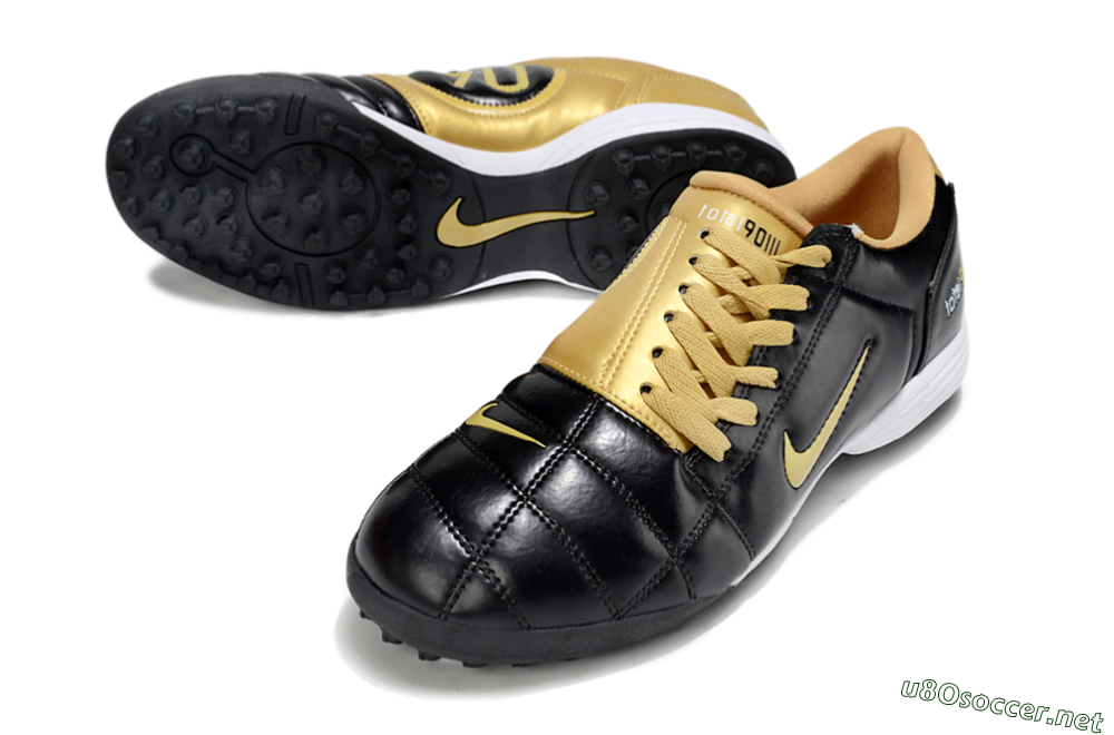 Men's Nike Total 90 III TF Football Shoes - Black/Yellow/White 3