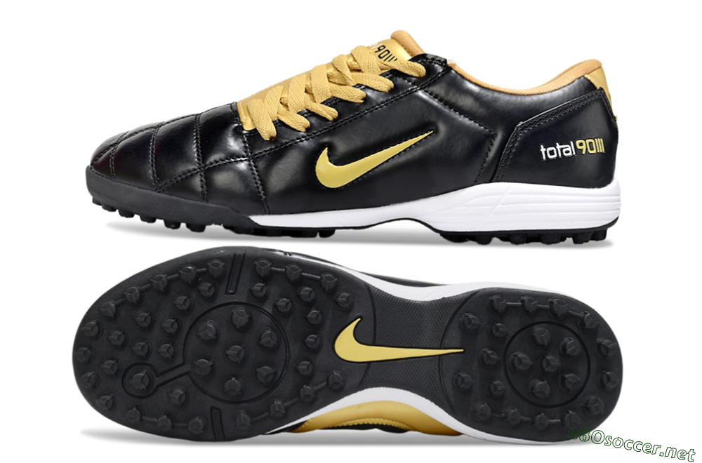 Men's Nike Total 90 III TF Football Shoes - Black/Yellow/White 1