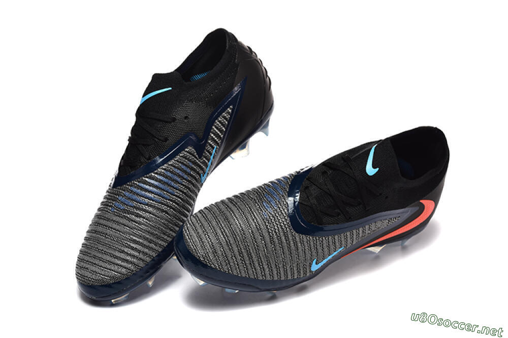 Men's Nike Phantom 6 Low Elite FG Football Boots - Black/Blue/Red 6