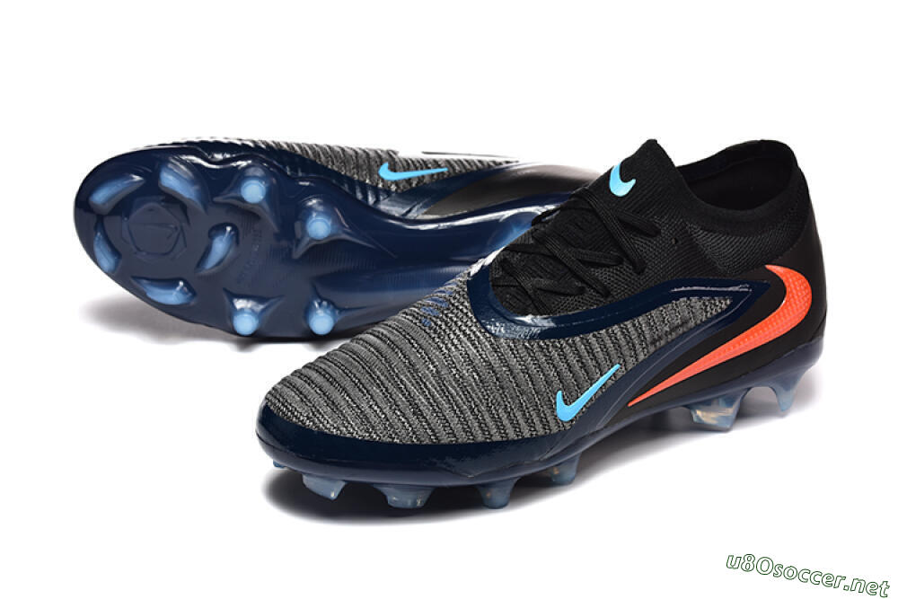 Men's Nike Phantom 6 Low Elite FG Football Boots - Black/Blue/Red 3
