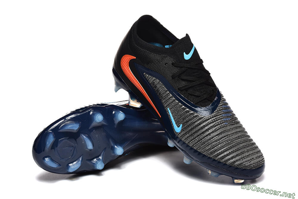 Men's Nike Phantom 6 Low Elite FG Football Boots - Black/Blue/Red 4