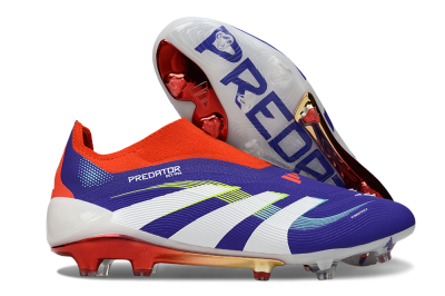 Unisex Adidas Predator 25 Elite Laceless FG Football Boots - Blue/White/Red