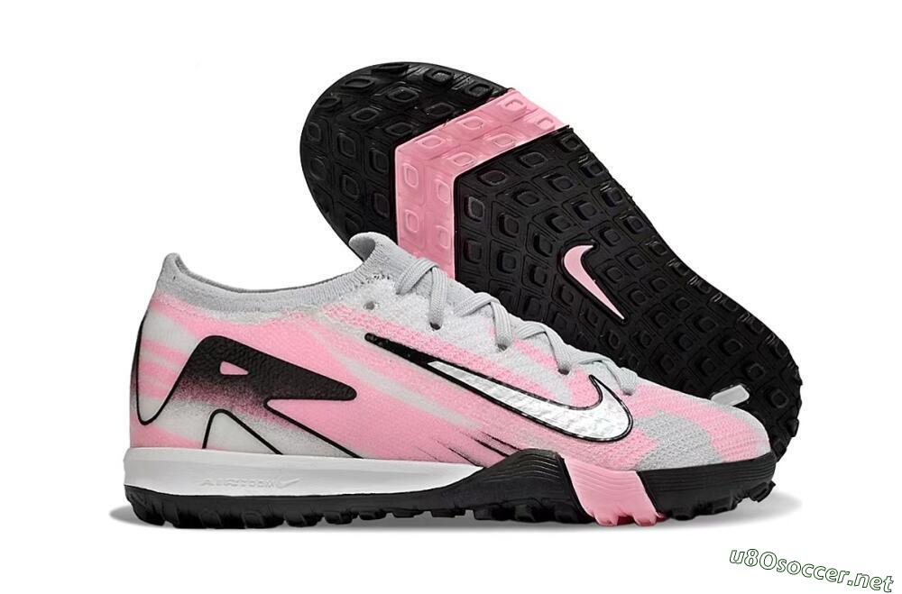 Kids Nike Air Zoom Mercurial Vapor 16 Elite TF Football Shoes - Grey/Silver/Pink 2