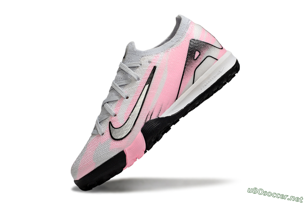 Kids Nike Air Zoom Mercurial Vapor 16 Elite TF Football Shoes - Grey/Silver/Pink 5