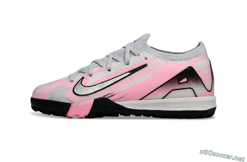 Kids Nike Air Zoom Mercurial Vapor 16 Elite TF Football Shoes - Grey/Silver/Pink 0