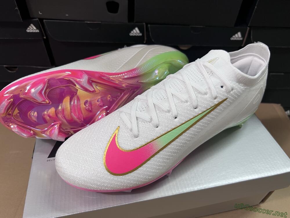 Unisex Nike Air Zoom Mercurial Vapor 16 Elite FG Football Boots - White/Red/Gold