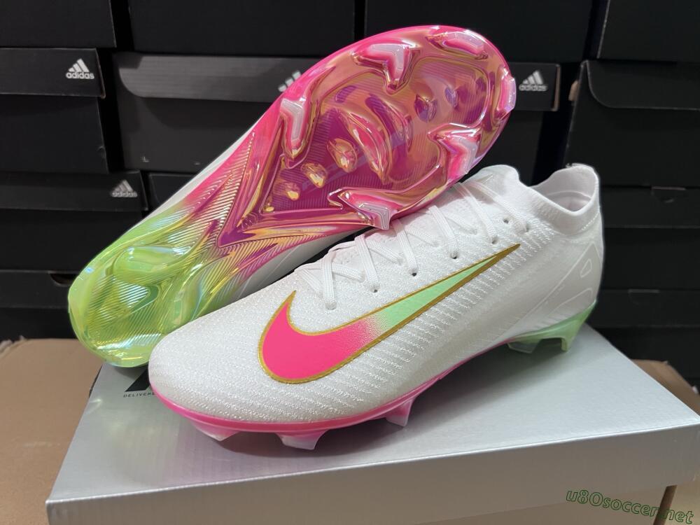 Unisex Nike Air Zoom Mercurial Vapor 16 Elite FG Football Boots - White/Red/Gold