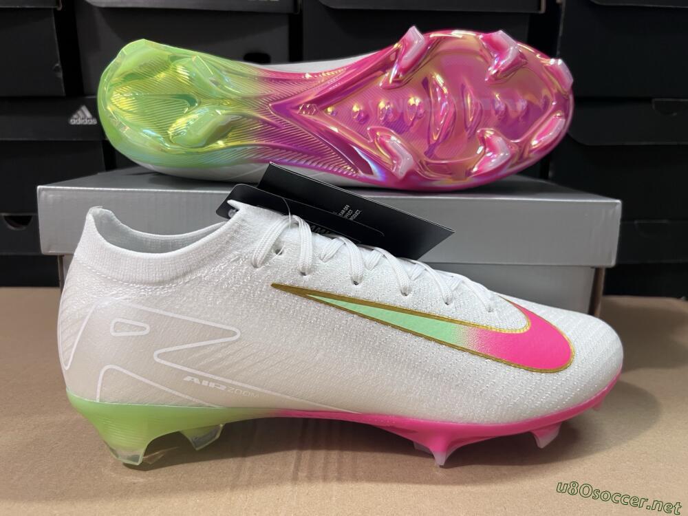 Unisex Nike Air Zoom Mercurial Vapor 16 Elite FG Football Boots - White/Red/Gold