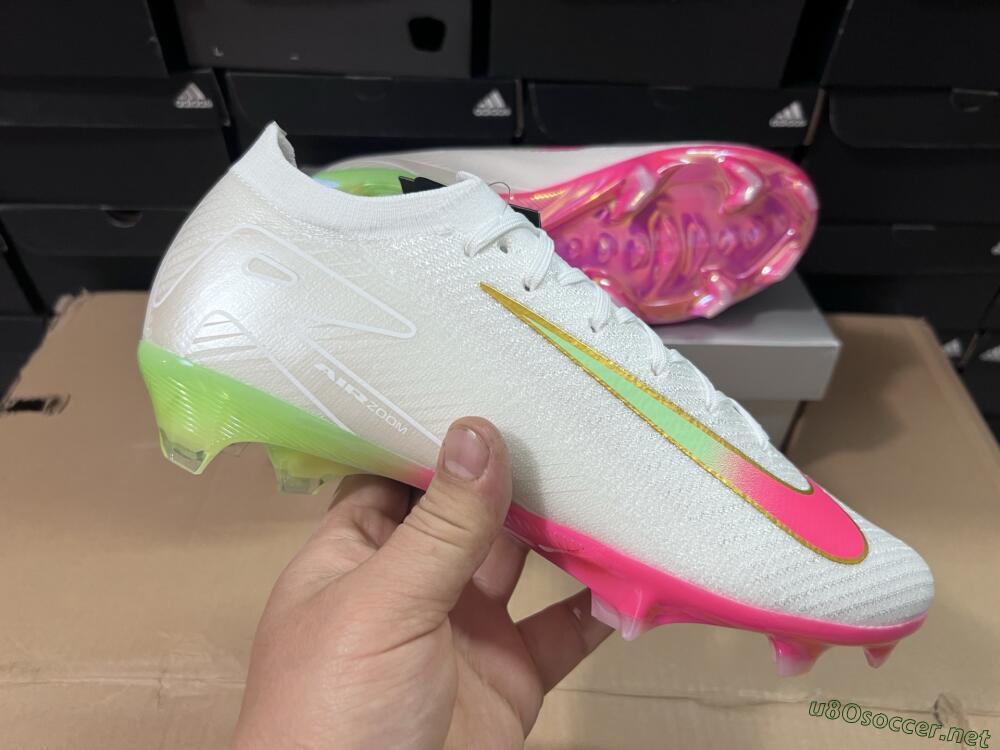 Unisex Nike Air Zoom Mercurial Vapor 16 Elite FG Football Boots - White/Red/Gold
