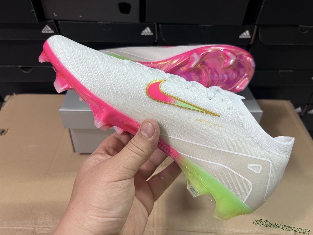 Unisex Nike Air Zoom Mercurial Vapor 16 Elite FG Football Boots - White/Red/Gold