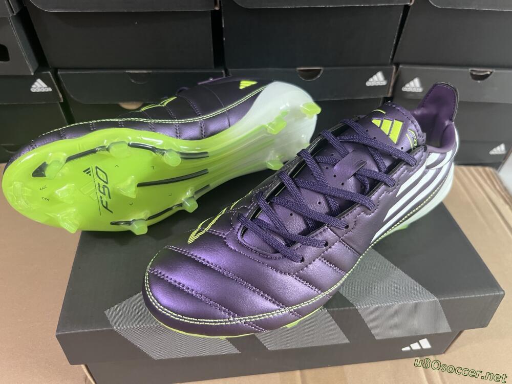 Men's Adidas F50 Elite FG Football Boots - Purple/White/Yellow