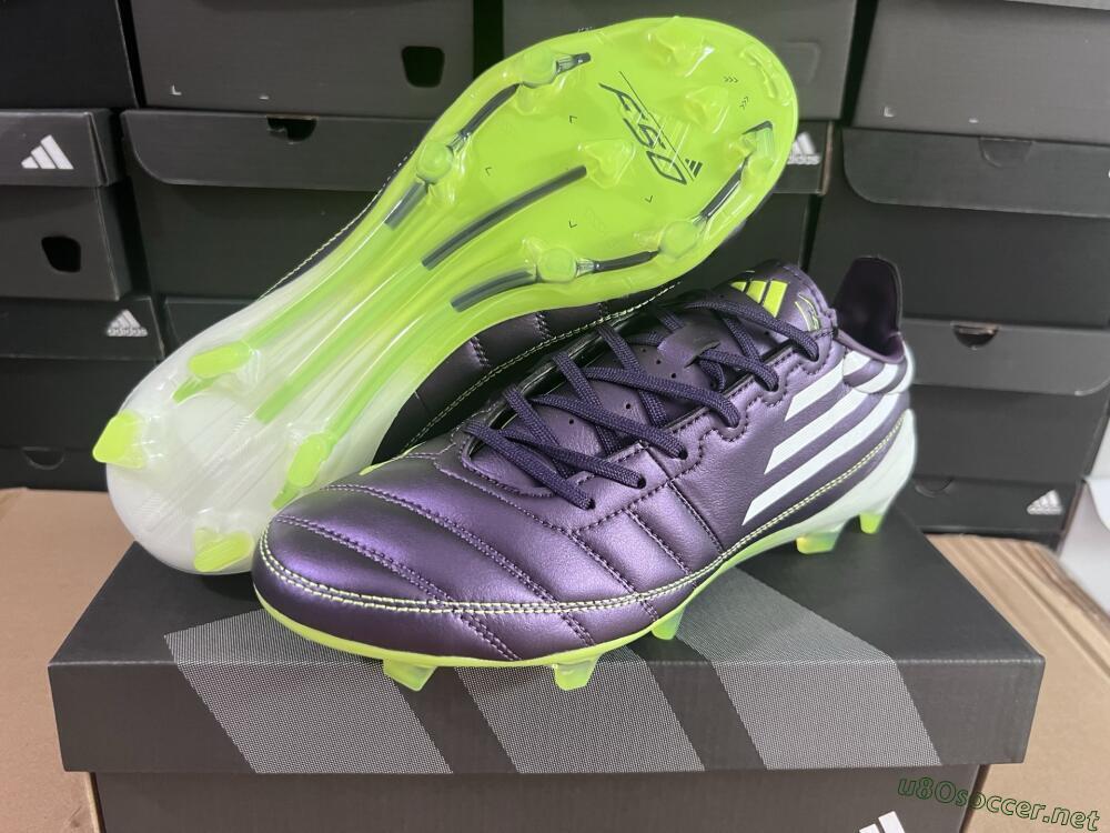 Men's Adidas F50 Elite FG Football Boots - Purple/White/Yellow