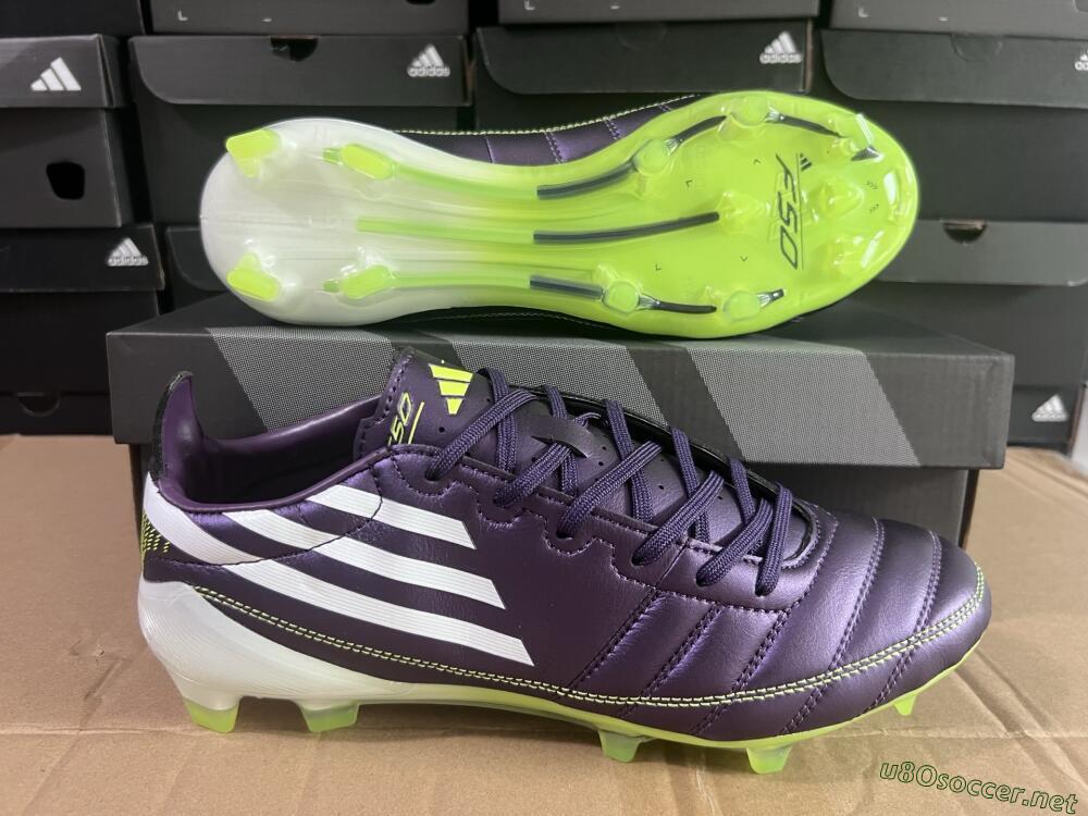 Men's Adidas F50 Elite FG Football Boots - Purple/White/Yellow