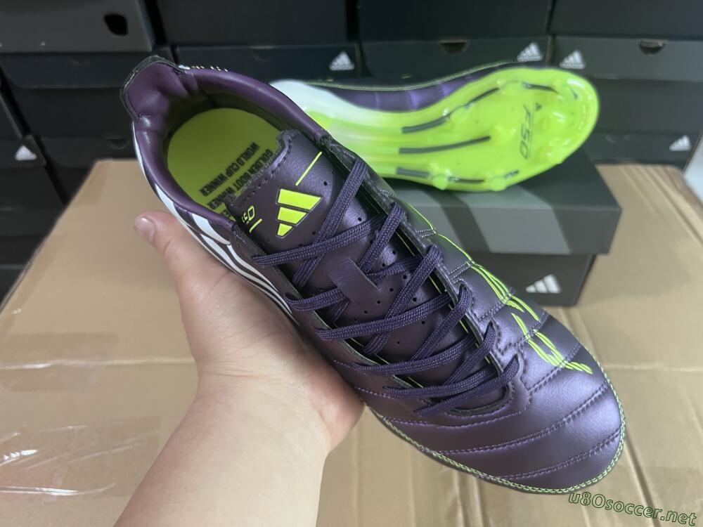 Men's Adidas F50 Elite FG Football Boots - Purple/White/Yellow