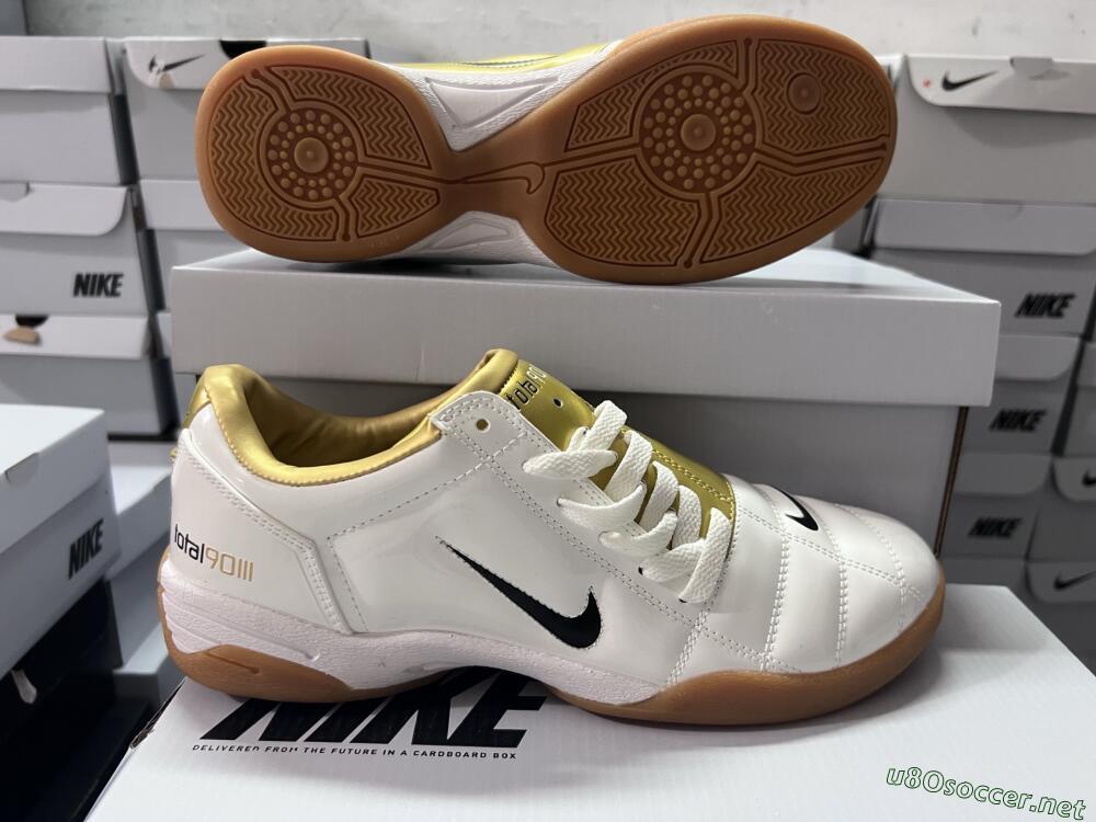 Men's Nike Total 90 III IC Football Shoes - White/Black/Yellow