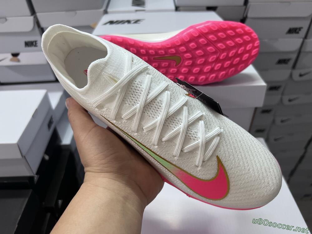 Men's Nike Air Zoom Mercurial Vapor 16 Elite TF Football Shoes - White/Pink/Gold