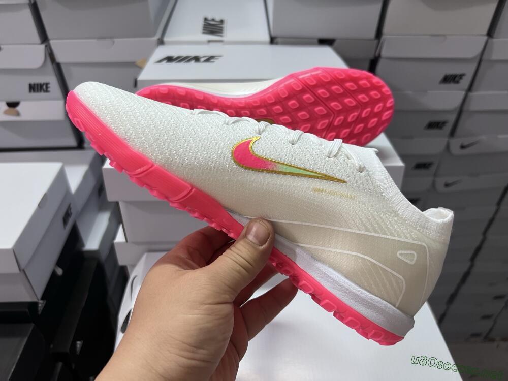 Men's Nike Air Zoom Mercurial Vapor 16 Elite TF Football Shoes - White/Pink/Gold