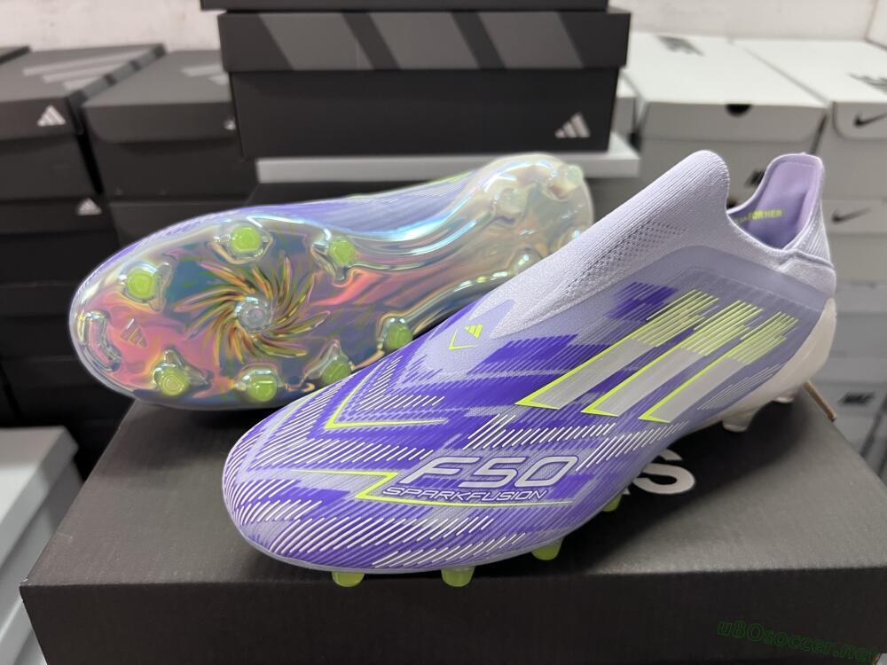 Men's Adidas F50+ Elite Laceless FG Football Boots - Blue/White/Yellow