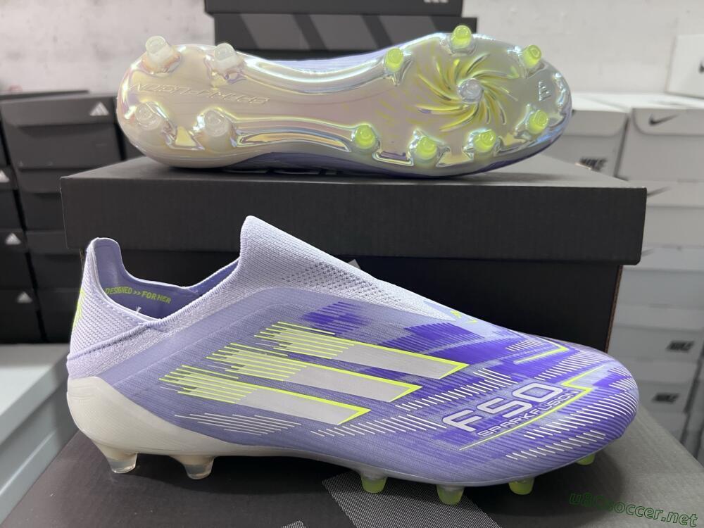 Men's Adidas F50+ Elite Laceless FG Football Boots - Blue/White/Yellow