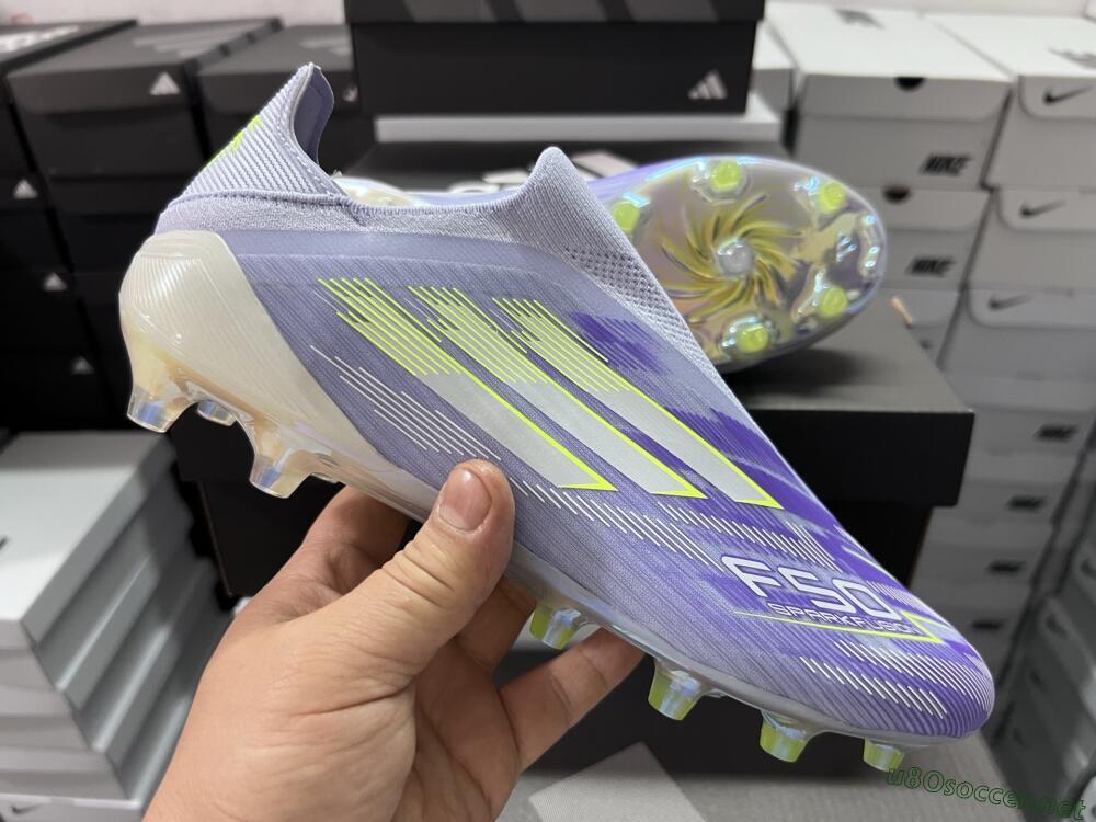 Men's Adidas F50+ Elite Laceless FG Football Boots - Blue/White/Yellow