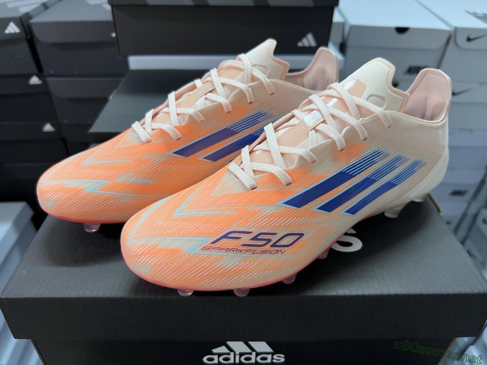 Men's Adidas F50 Elite FG Football Boots - Pink/Orange/Blue