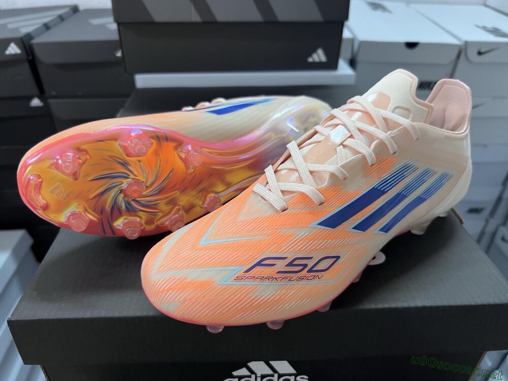 Men's Adidas F50 Elite FG Football Boots - Pink/Orange/Blue