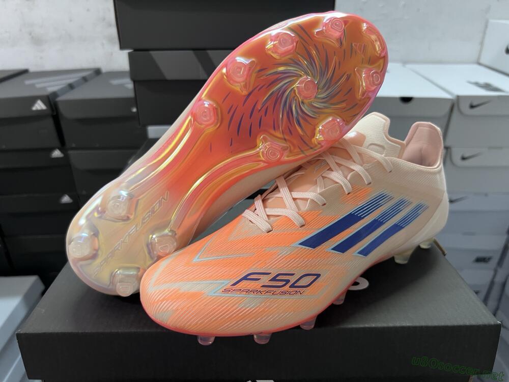 Men's Adidas F50 Elite FG Football Boots - Pink/Orange/Blue
