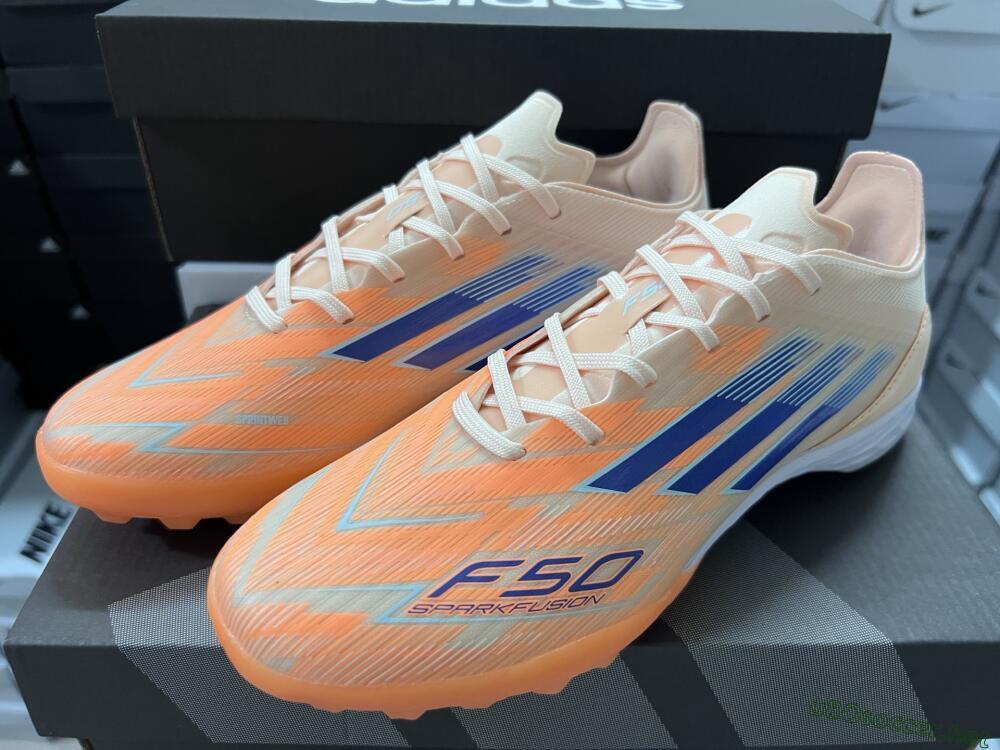 Men's Adidas F50 Elite TF Football Shoes - Orange/Blue/White