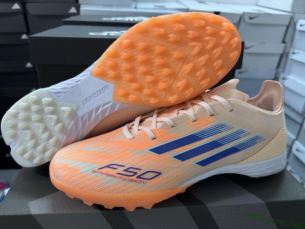 Men's Adidas F50 Elite TF Football Shoes - Orange/Blue/White