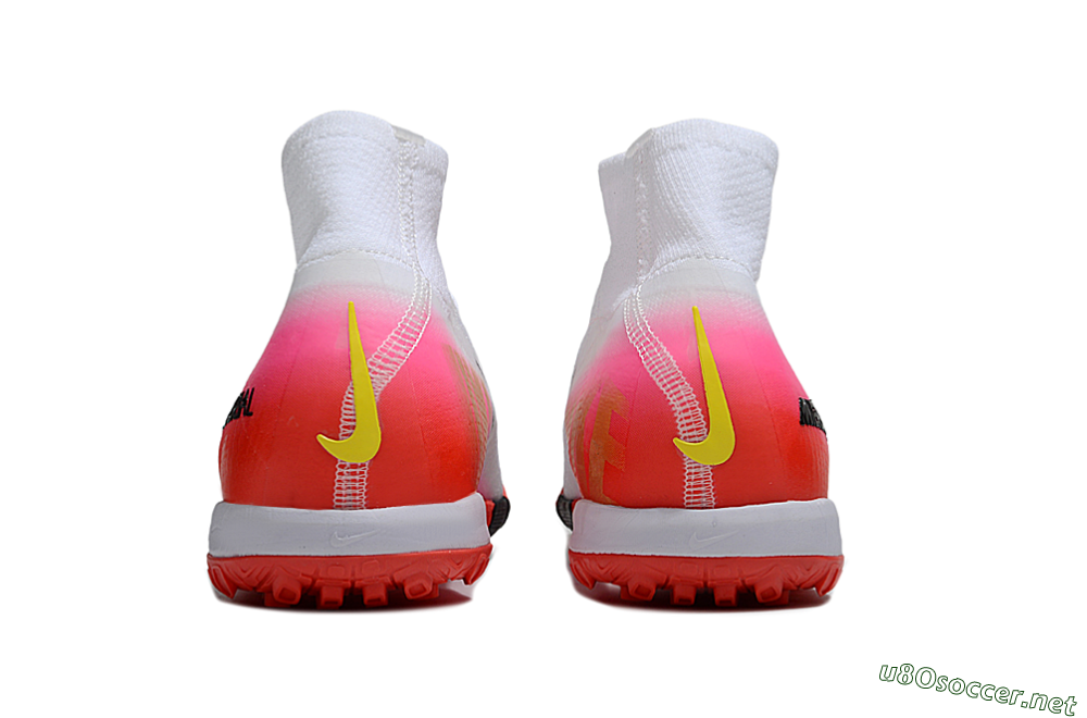 Unisex Nike Air Zoom Mercurial Superfly 10 Elite TF Football Shoes - White/Black/Pink 5