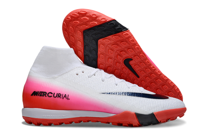 Unisex Nike Air Zoom Mercurial Superfly 10 Elite TF Football Shoes - White/Black/Pink