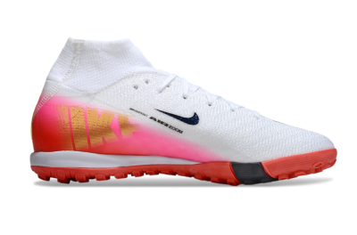 Unisex Nike Air Zoom Mercurial Superfly 10 Elite TF Football Shoes - White/Black/Pink