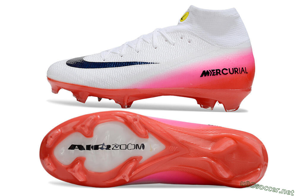 Unisex Nike Air Zoom Mercurial Superfly 10 Elite FG Football Boots - White/Black/Pink 1