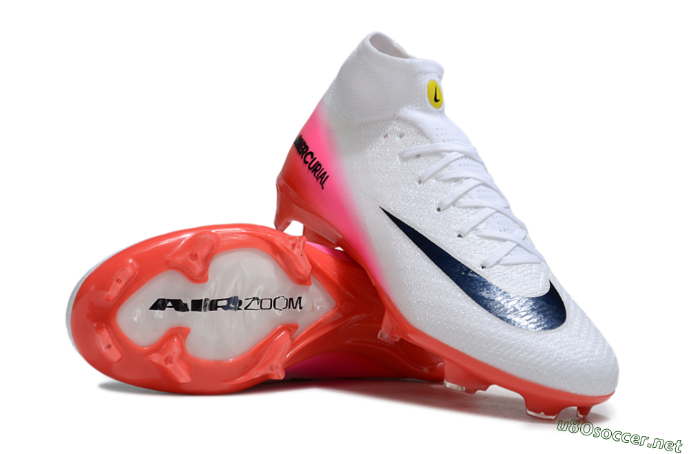 Unisex Nike Air Zoom Mercurial Superfly 10 Elite FG Football Boots - White/Black/Pink 3