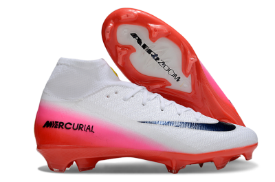 Unisex Nike Air Zoom Mercurial Superfly 10 Elite FG Football Boots - White/Black/Pink
