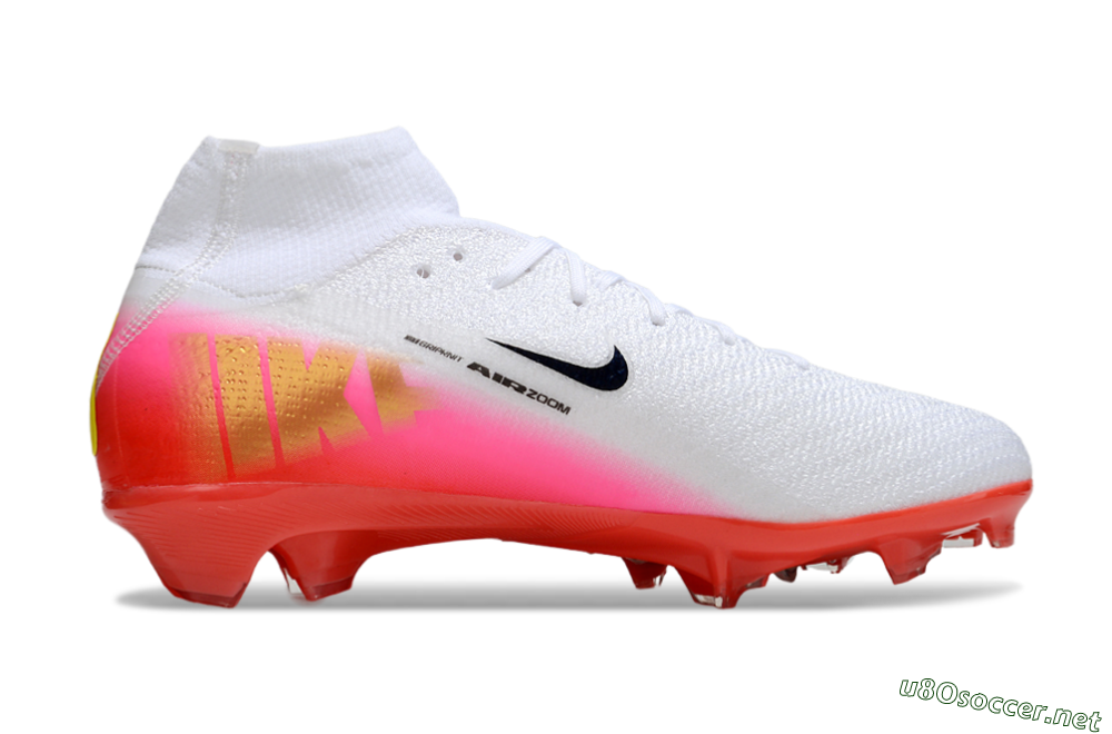 Unisex Nike Air Zoom Mercurial Superfly 10 Elite FG Football Boots - White/Black/Pink 7