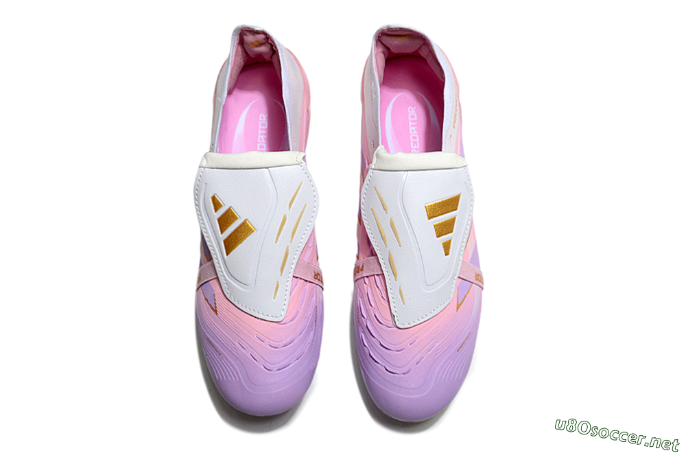 Unisex Adidas Predator 25 Elite Foldover Tongue FG Football Boots - Pink/Purple/Gold 4