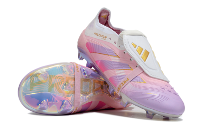 Unisex Adidas Predator 25 Elite Foldover Tongue FG Football Boots - Pink/Purple/Gold