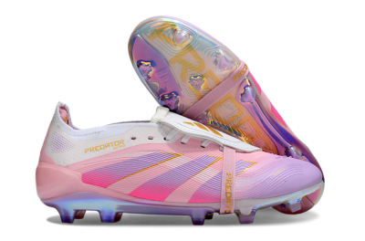 Unisex Adidas Predator 25 Elite Foldover Tongue FG Football Boots - Pink/Purple/Gold