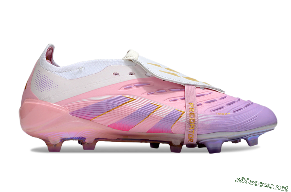 Unisex Adidas Predator 25 Elite Foldover Tongue FG Football Boots - Pink/Purple/Gold 7