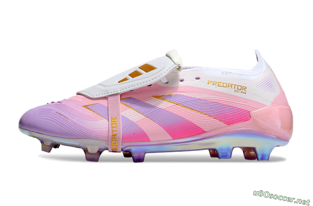 Unisex Adidas Predator 25 Elite Foldover Tongue FG Football Boots - Pink/Purple/Gold 0