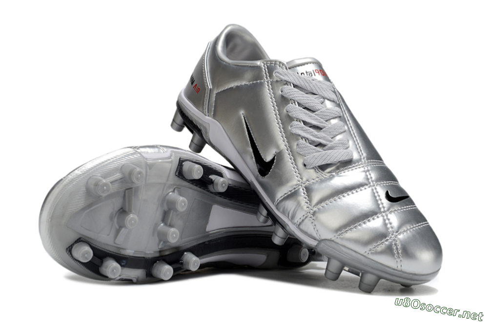 Unisex Nike Air Zoom Total 90 III FG Football Boots - Silver/Black/White 3