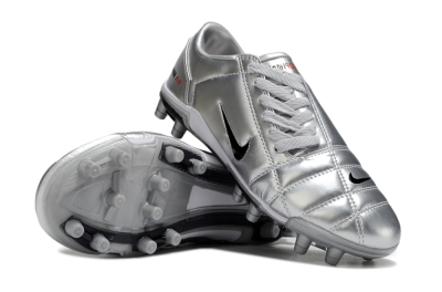 Unisex Nike Air Zoom Total 90 III FG Football Boots - Silver/Black/White