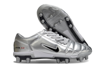 Unisex Nike Air Zoom Total 90 III FG Football Boots - Silver/Black/White