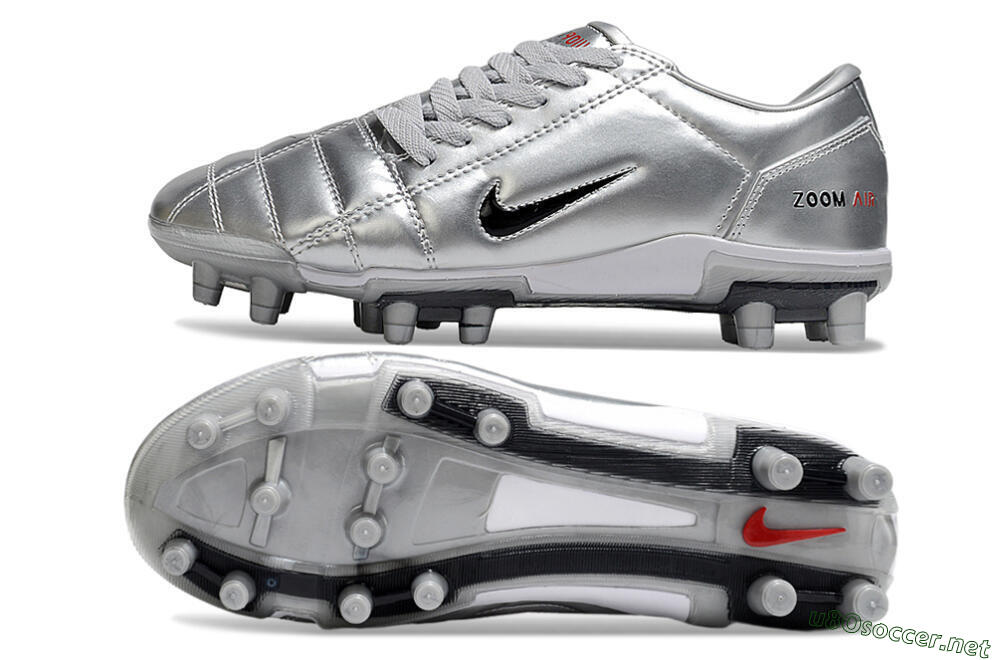 Unisex Nike Air Zoom Total 90 III FG Football Boots - Silver/Black/White 1
