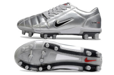 Unisex Nike Air Zoom Total 90 III FG Football Boots - Silver/Black/White